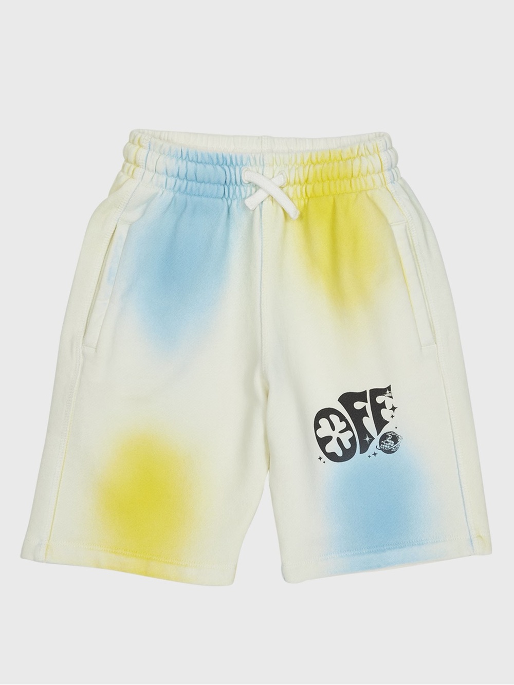 Off-White Kids Tricolor Outer Space Logo-Print Sweat Shorts